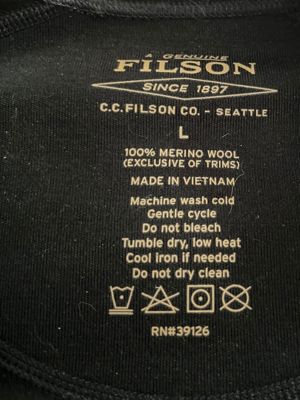 Filson wool 1/4 zip - Picture 2 of 3